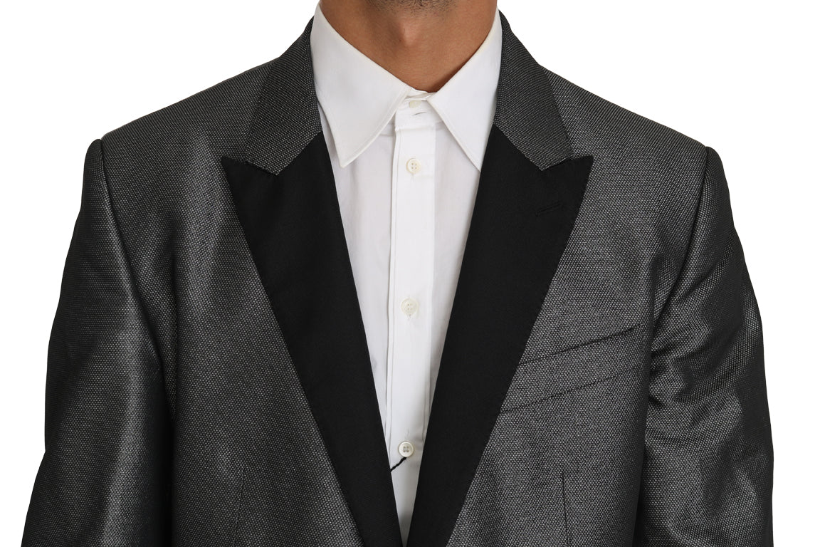 Dolce & Gabbana Elegant Gray Patterned Martini Suit - Sandy Store ByNet