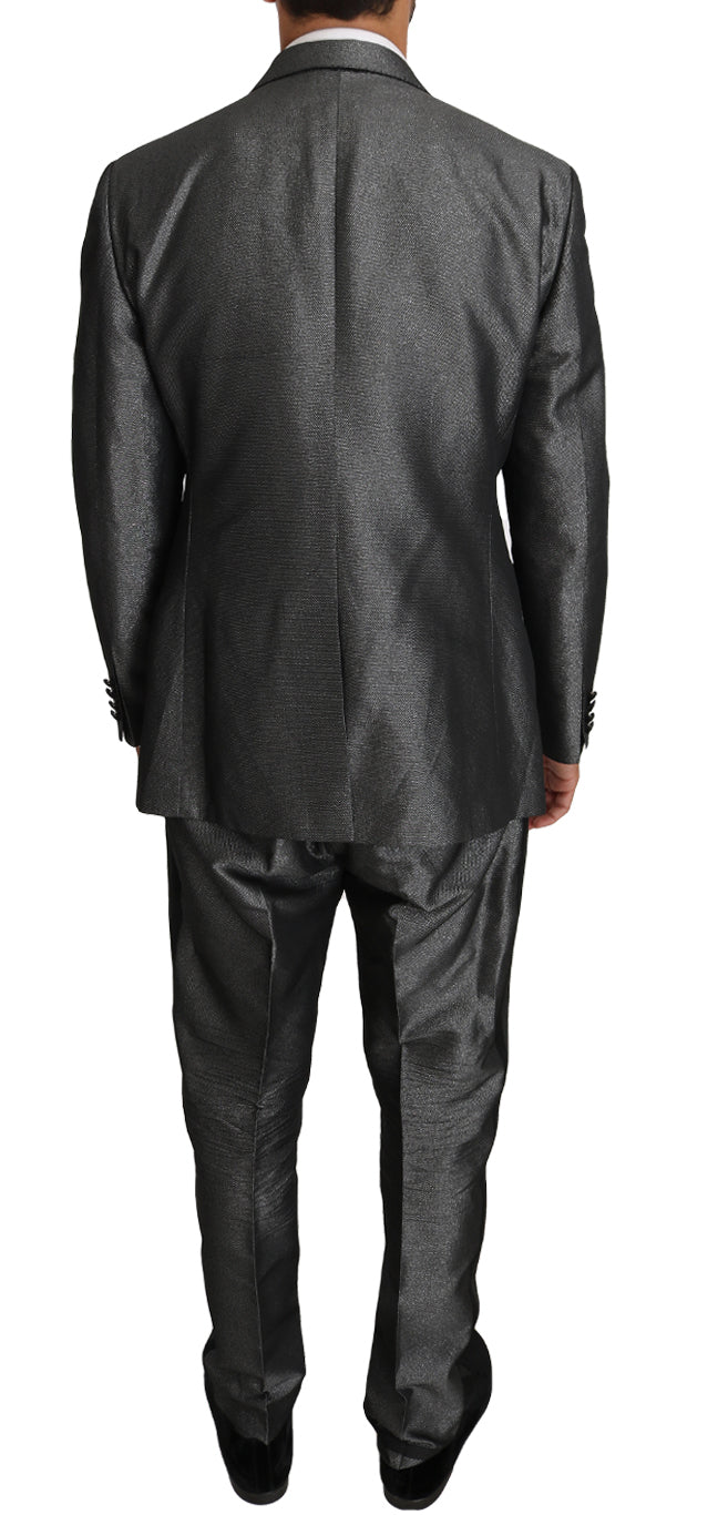 Dolce & Gabbana Elegant Gray Patterned Martini Suit - Sandy Store ByNet