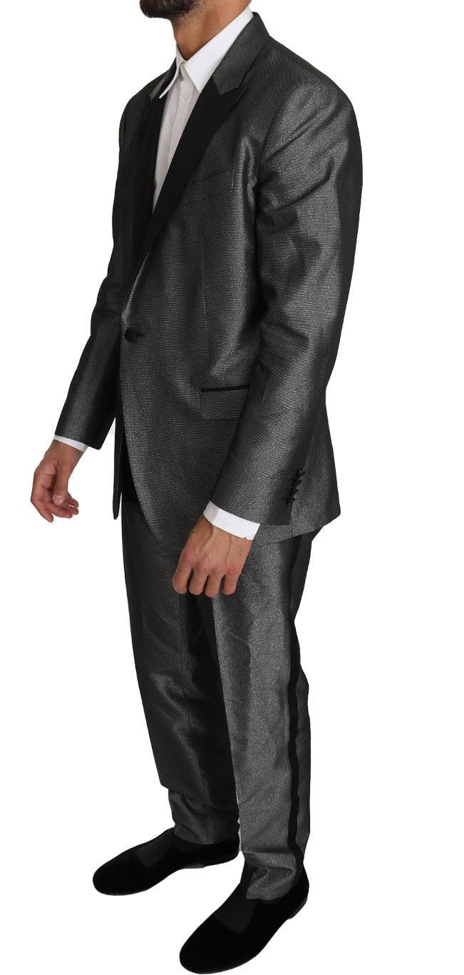 Dolce & Gabbana Elegant Gray Patterned Martini Suit - Sandy Store ByNet