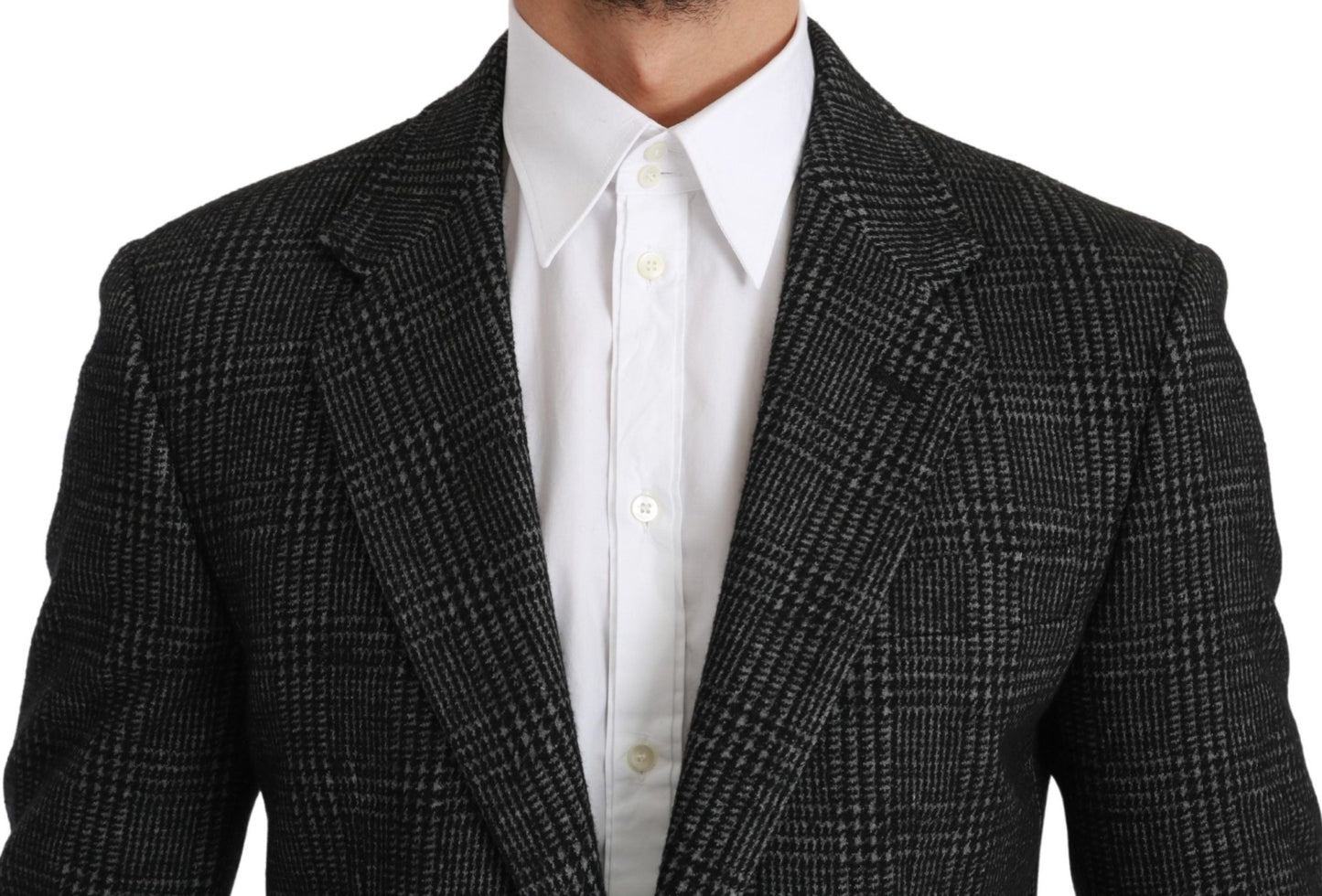 Dolce & Gabbana Elegant Gray Plaid Slim Fit Blazer - Sandy Store ByNet
