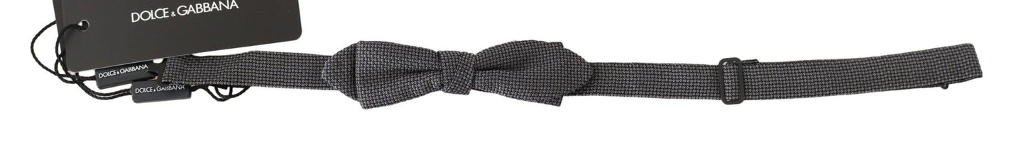 Dolce & Gabbana Elegant Gray Silk Bow Tie - Sandy Store ByNet