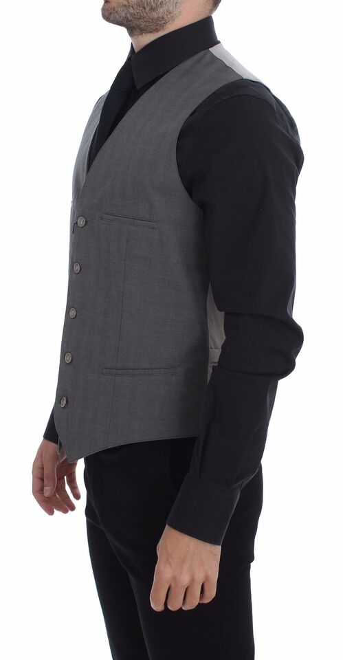 Dolce & Gabbana Elegant Gray Slim Fit Dress Vest - Sandy Store ByNet
