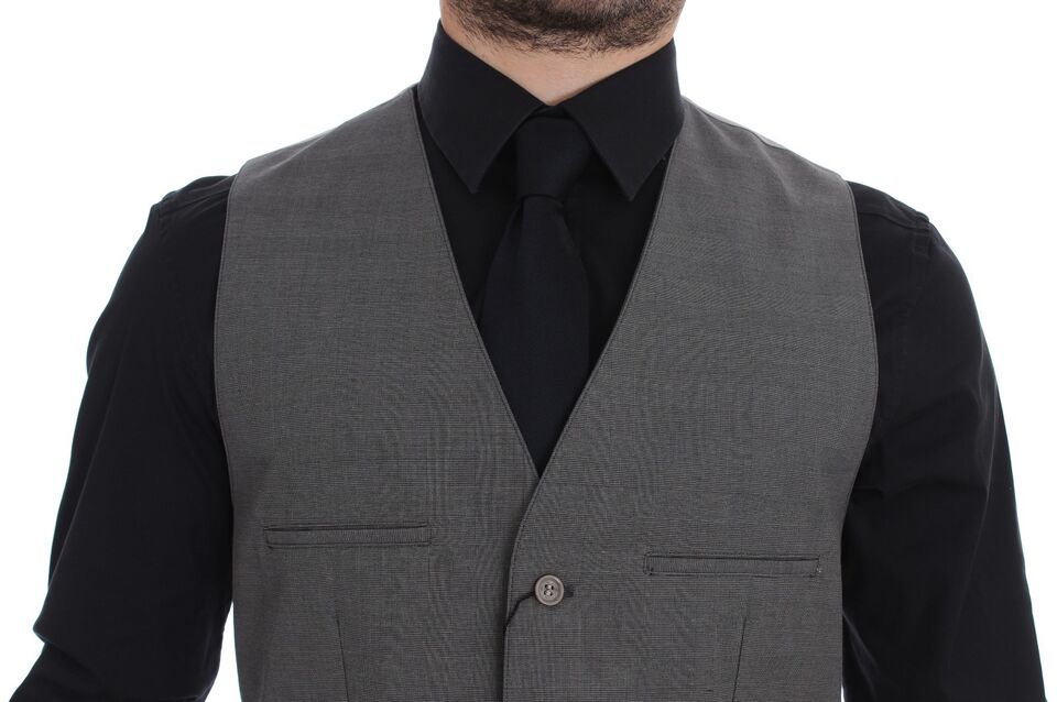 Dolce & Gabbana Elegant Gray Slim Fit Dress Vest - Sandy Store ByNet