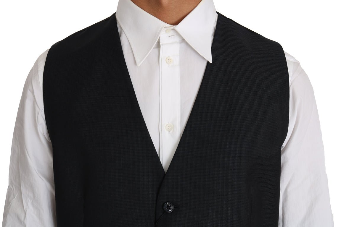Dolce & Gabbana Elegant Gray Slim - Fit Wool - Silk Vest - Sandy Store ByNet