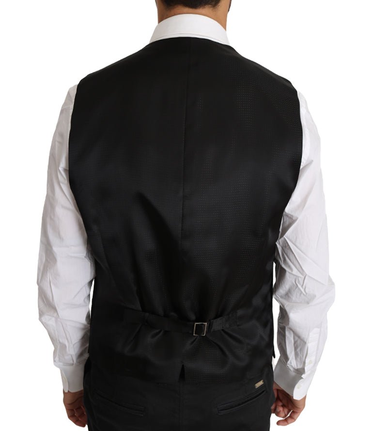 Dolce & Gabbana Elegant Gray Slim - Fit Wool - Silk Vest - Sandy Store ByNet