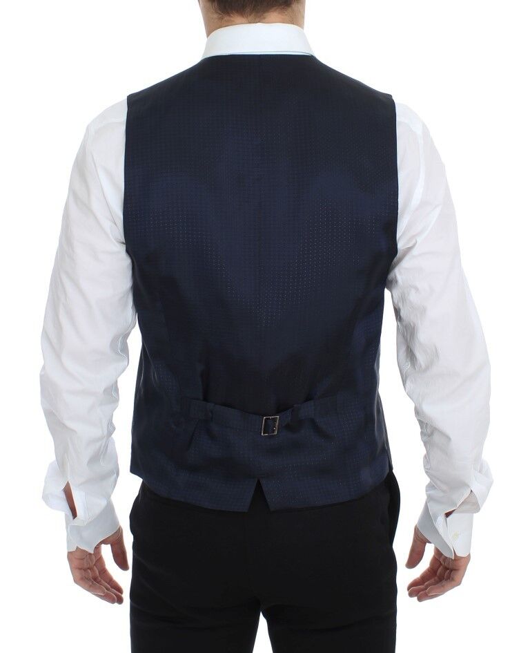 Dolce & Gabbana Elegant Gray Striped Dress Vest - Sandy Store ByNet