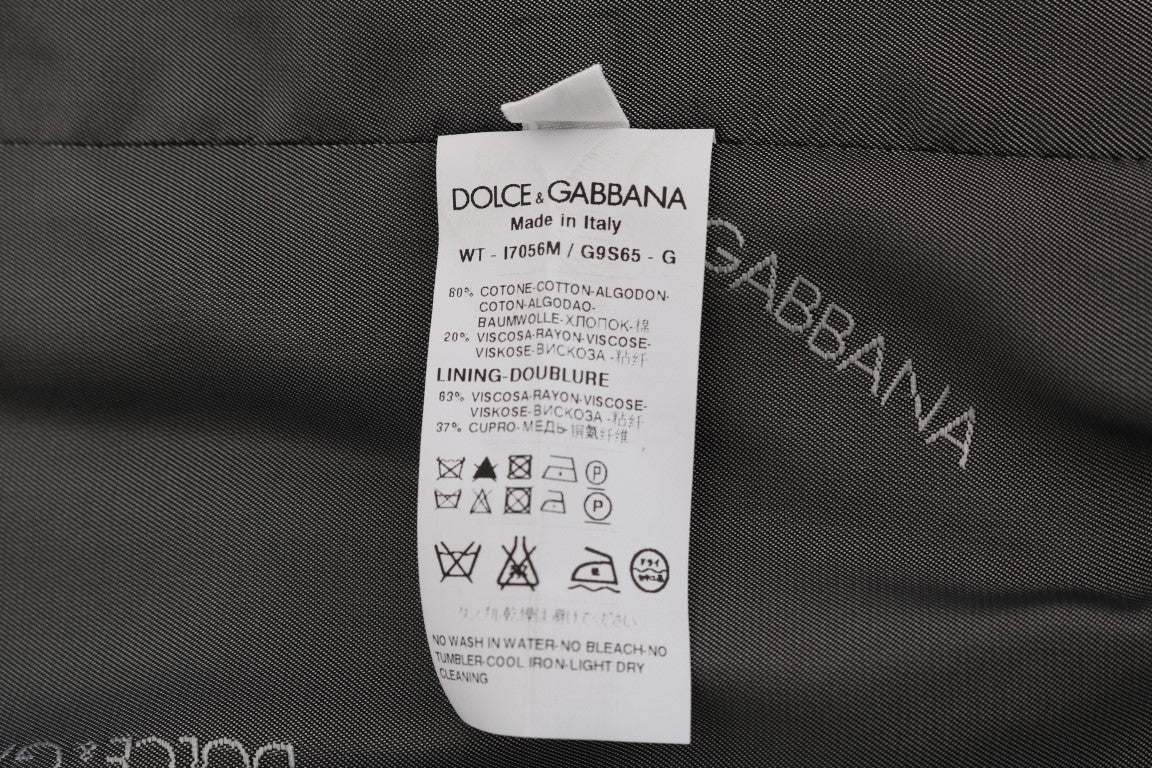 Dolce & Gabbana Elegant Gray Striped Waistcoat Vest - Sandy Store ByNet