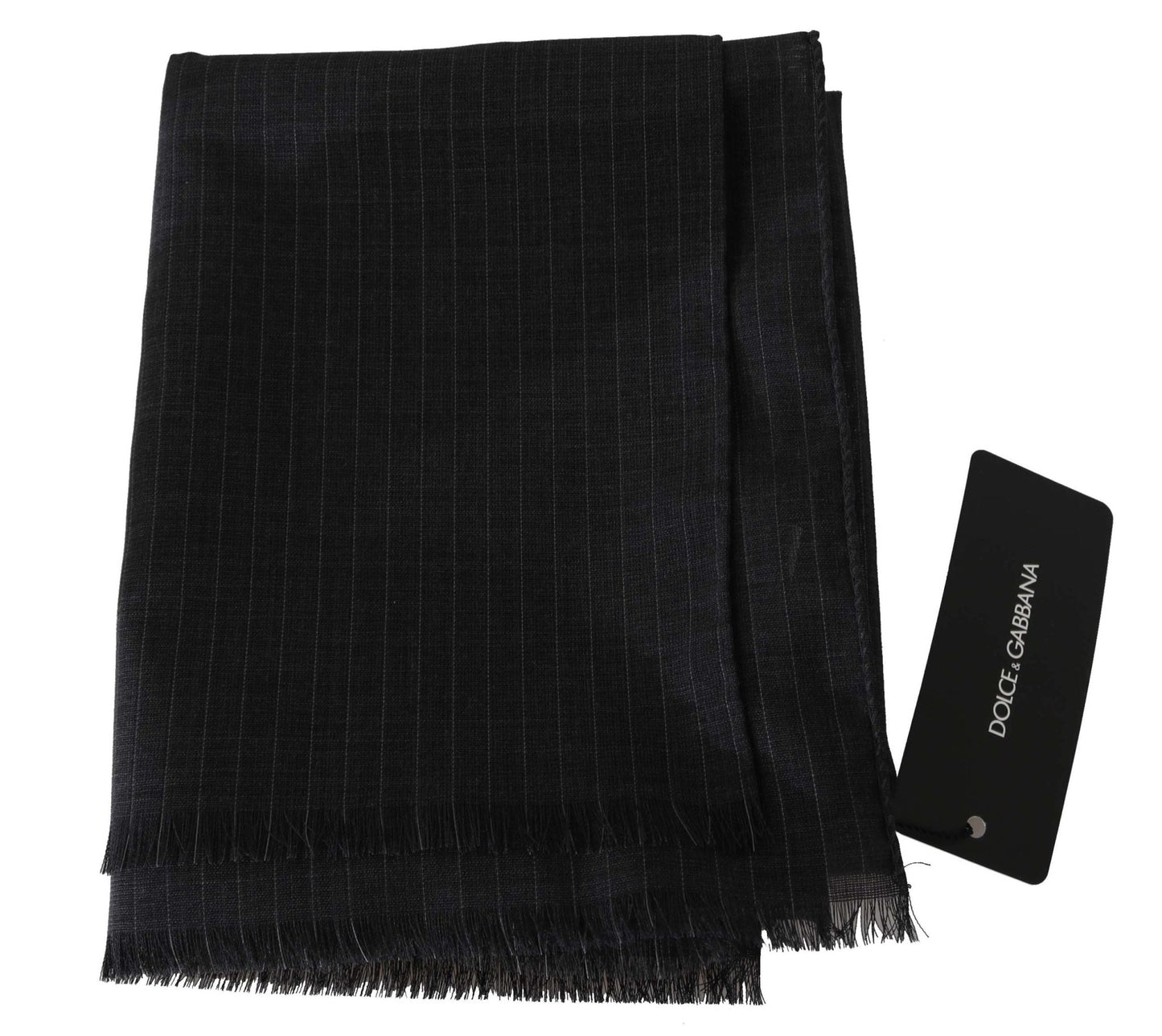 Dolce & Gabbana Elegant Gray Striped Wool Men's Scarf - Sandy Store ByNet