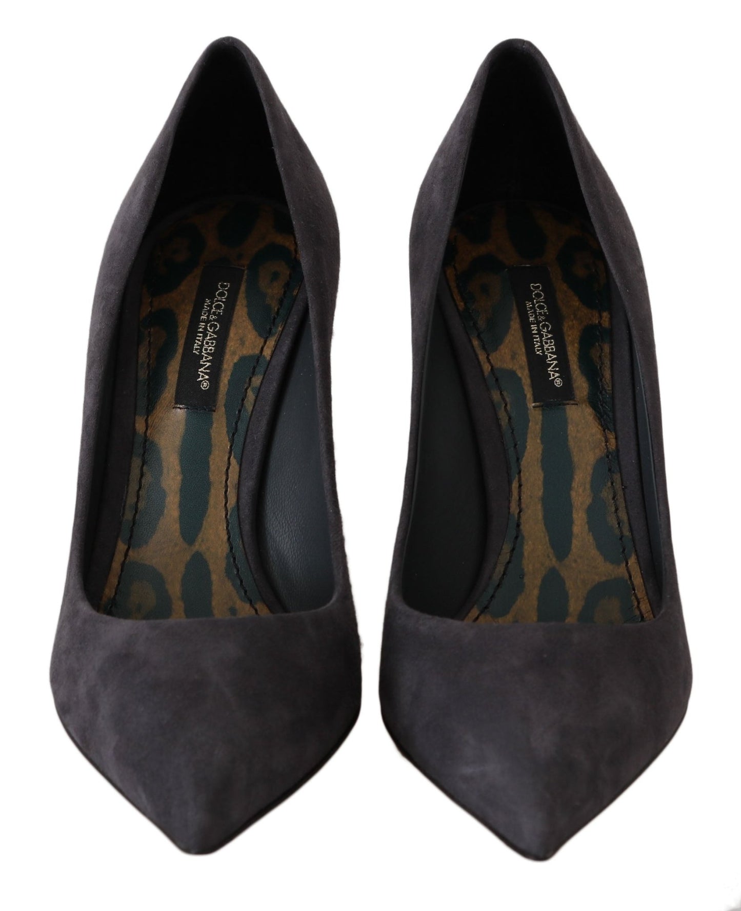 Dolce & Gabbana Elegant Gray Suede Stiletto Pumps - Sandy Store ByNet