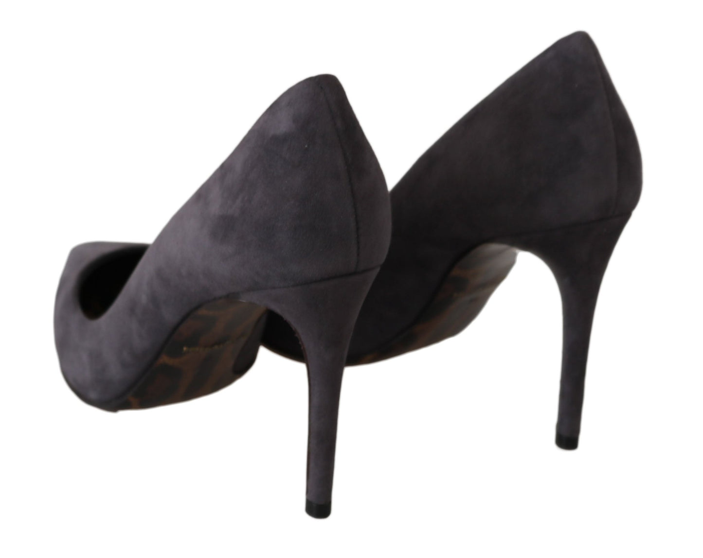 Dolce & Gabbana Elegant Gray Suede Stiletto Pumps - Sandy Store ByNet