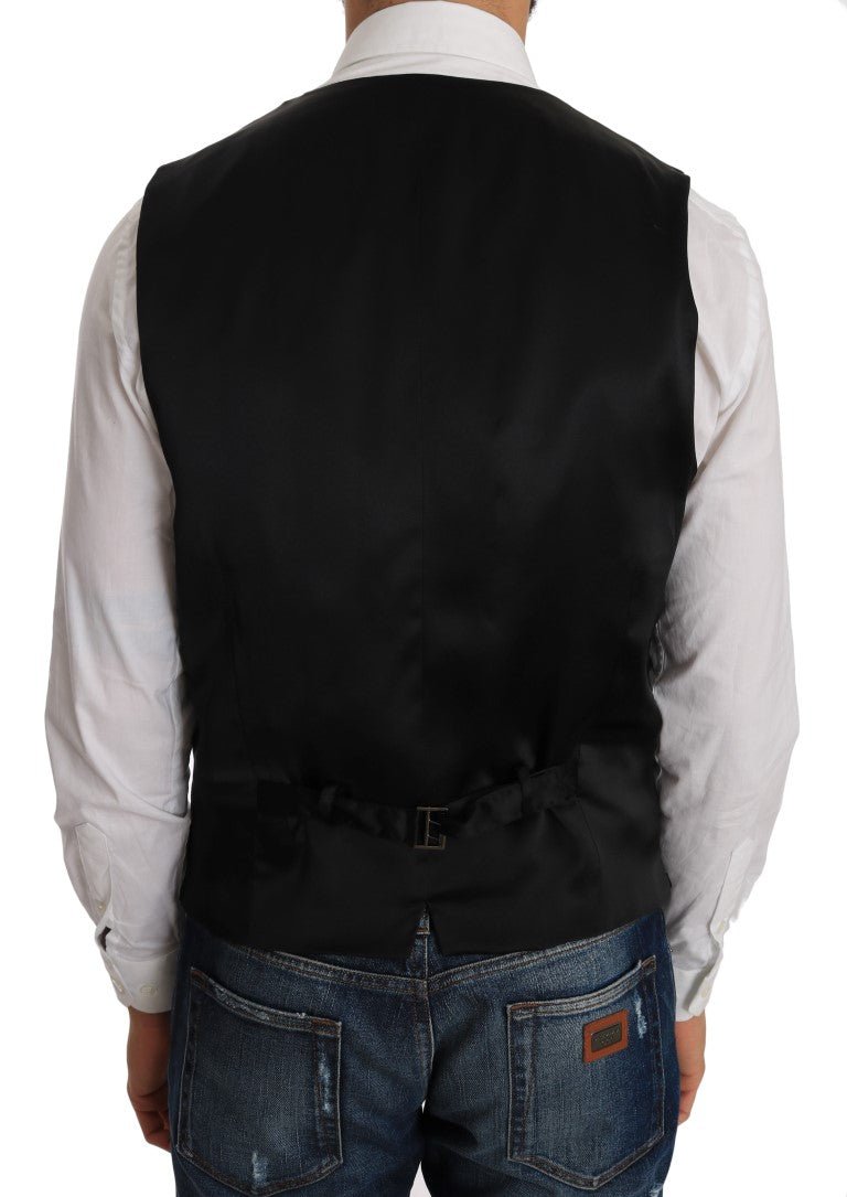 Dolce & Gabbana Elegant Gray Torrero Pattern Formal Vest - Sandy Store ByNet