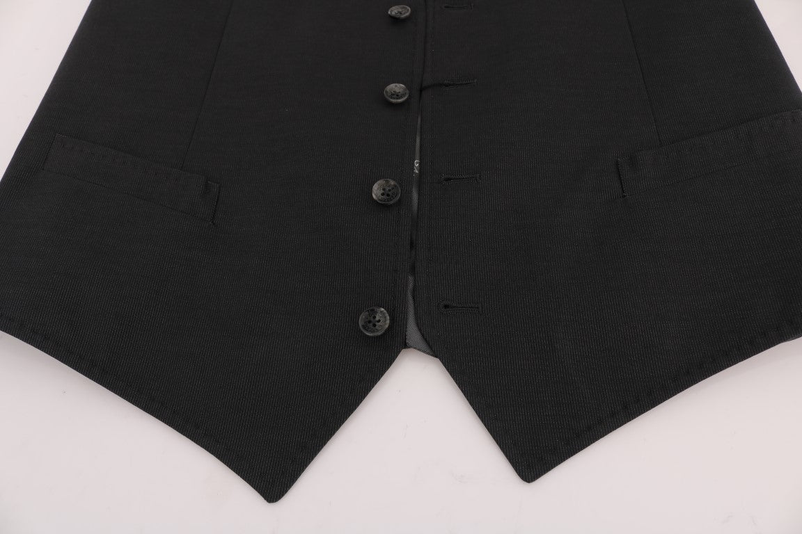 Dolce & Gabbana Elegant Gray Waistcoat Vest - Sandy Store ByNet