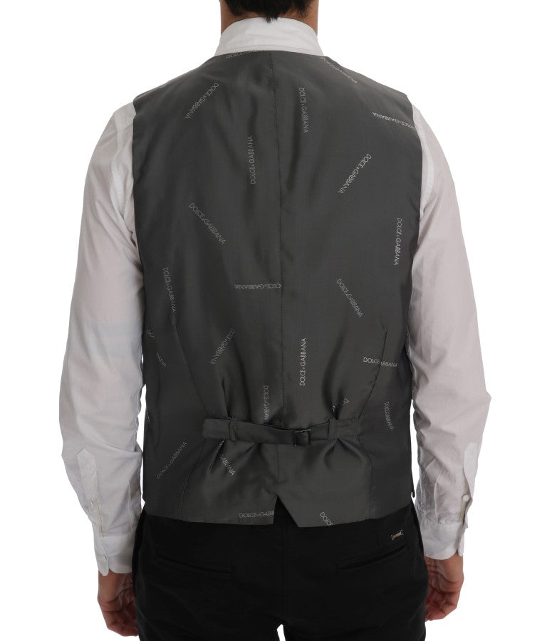 Dolce & Gabbana Elegant Gray Waistcoat Vest - Sandy Store ByNet