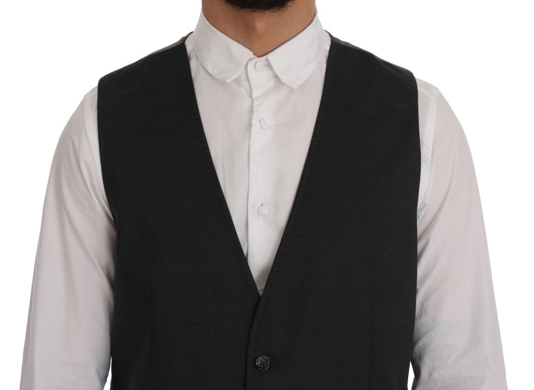 Dolce & Gabbana Elegant Gray Waistcoat Vest - Sandy Store ByNet
