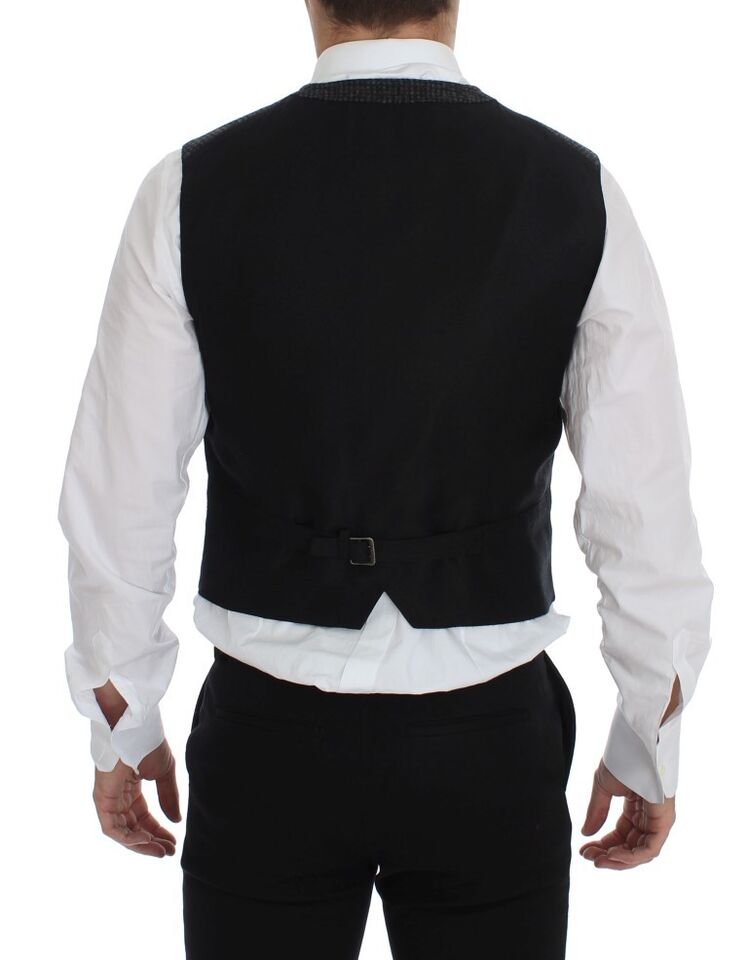 Dolce & Gabbana Elegant Gray Wool Blend Dress Vest - Sandy Store ByNet