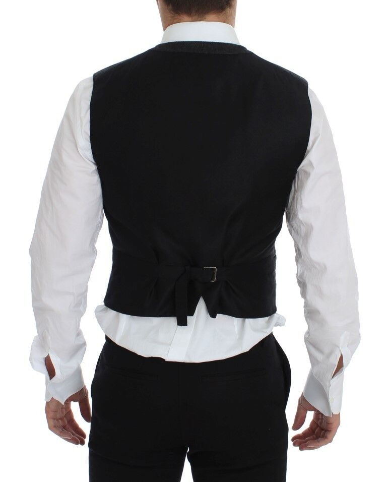 Dolce & Gabbana Elegant Gray Wool Blend Dress Vest - Sandy Store ByNet