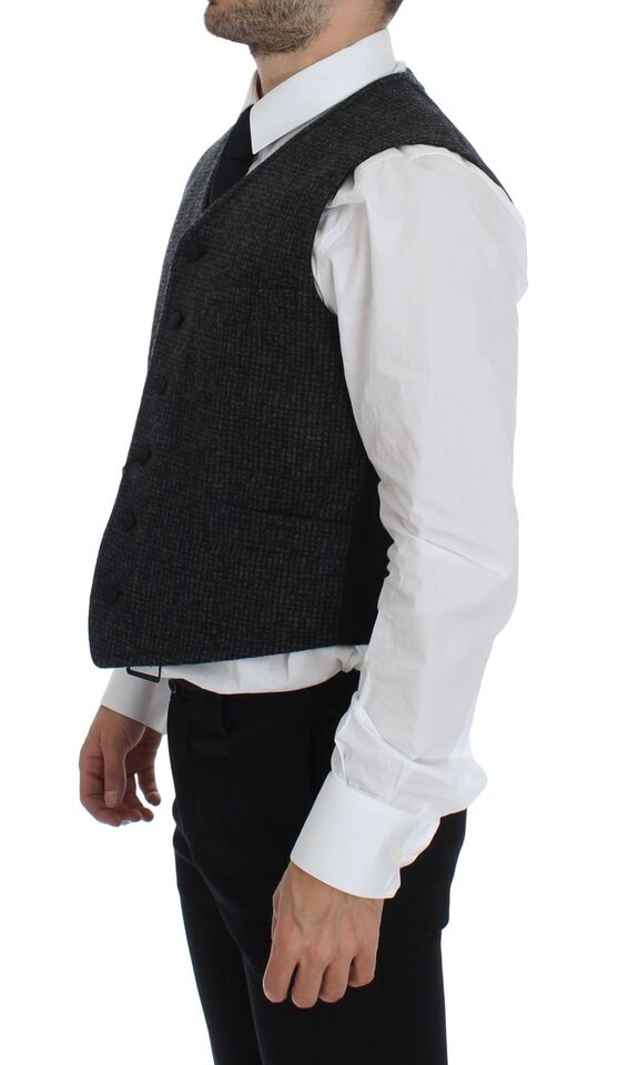 Dolce & Gabbana Elegant Gray Wool Blend Dress Vest - Sandy Store ByNet
