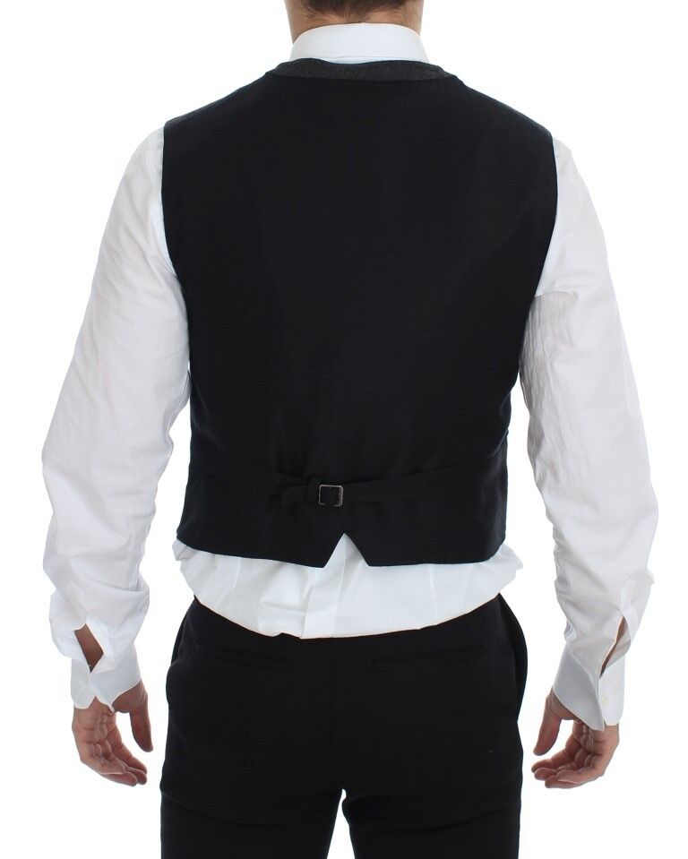 Dolce & Gabbana Elegant Gray Wool Blend Dress Vest - Sandy Store ByNet