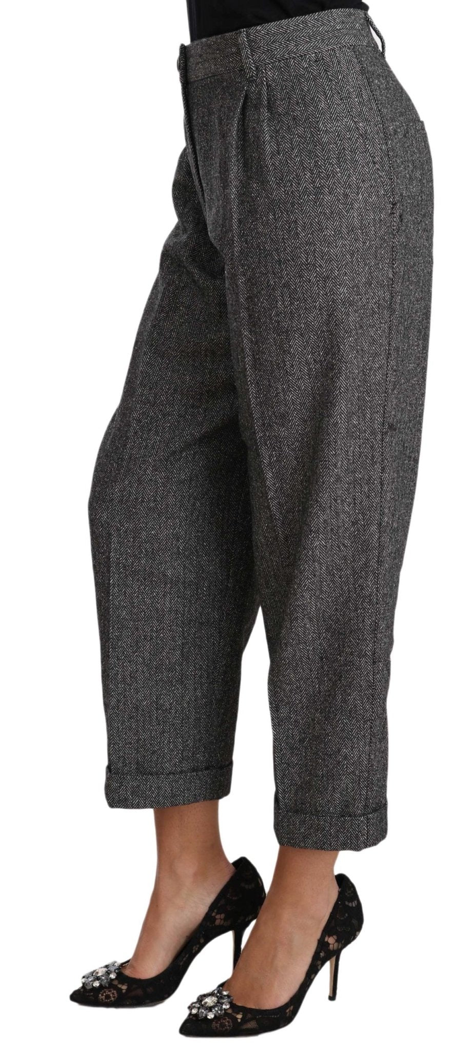 Dolce & Gabbana Elegant Gray Wool - Blend Trousers - Sandy Store ByNet