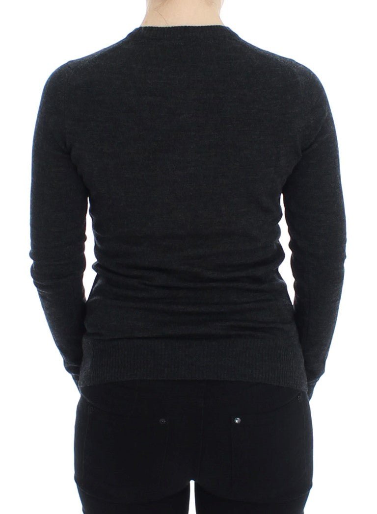 Dolce & Gabbana Elegant Gray Wool Cardigan Sweater - Sandy Store ByNet