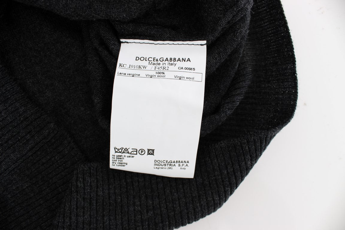 Dolce & Gabbana Elegant Gray Wool Cardigan Sweater - Sandy Store ByNet