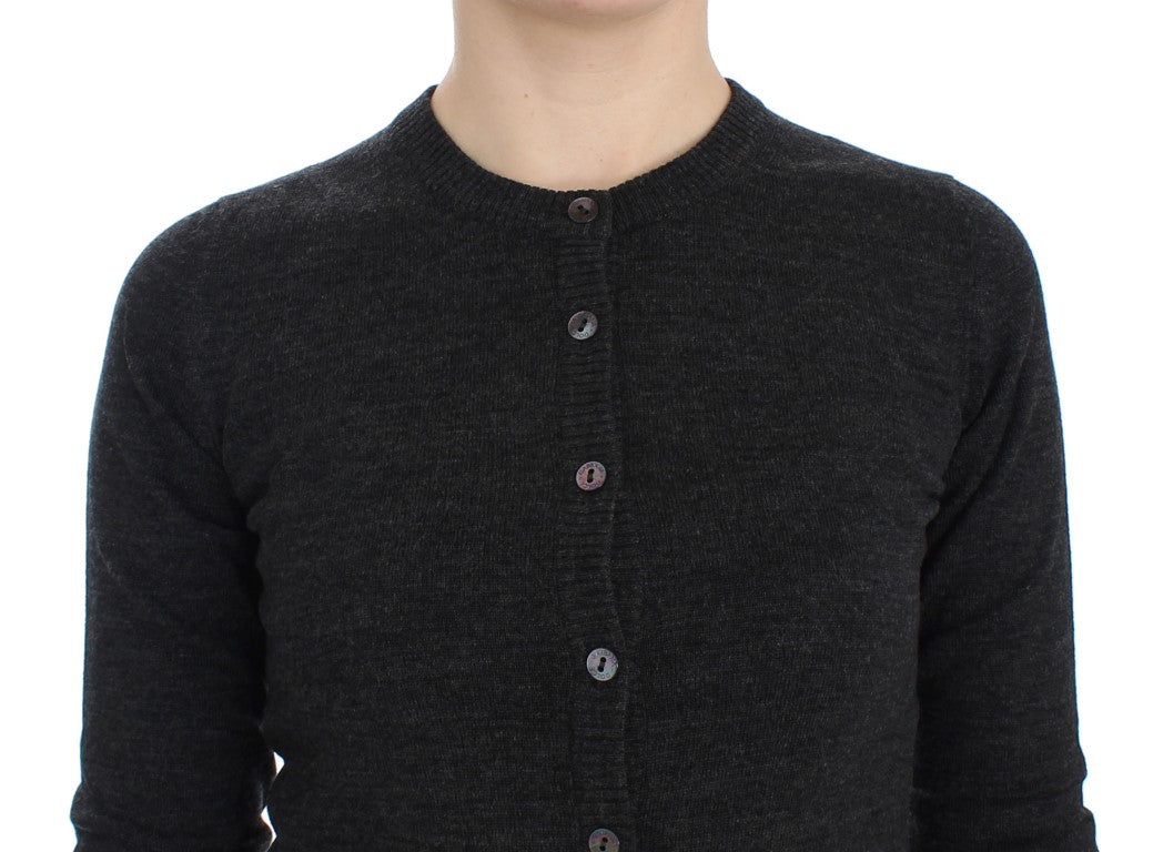 Dolce & Gabbana Elegant Gray Wool Cardigan Sweater - Sandy Store ByNet