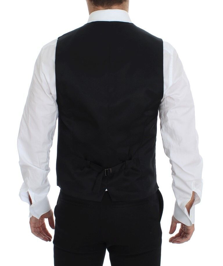 Dolce & Gabbana Elegant Gray Wool Formal Vest - Sandy Store ByNet