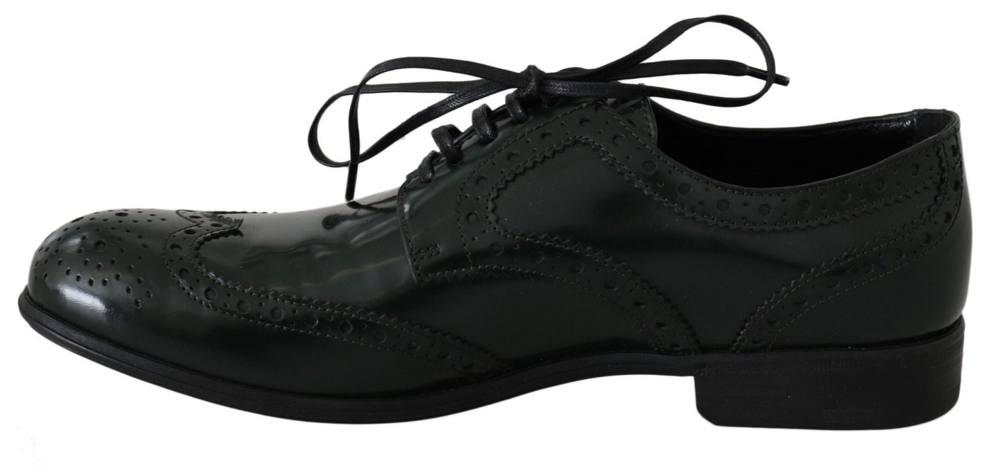 Dolce & Gabbana Elegant Green Brogues Oxford Wingtip Flats - Sandy Store ByNet