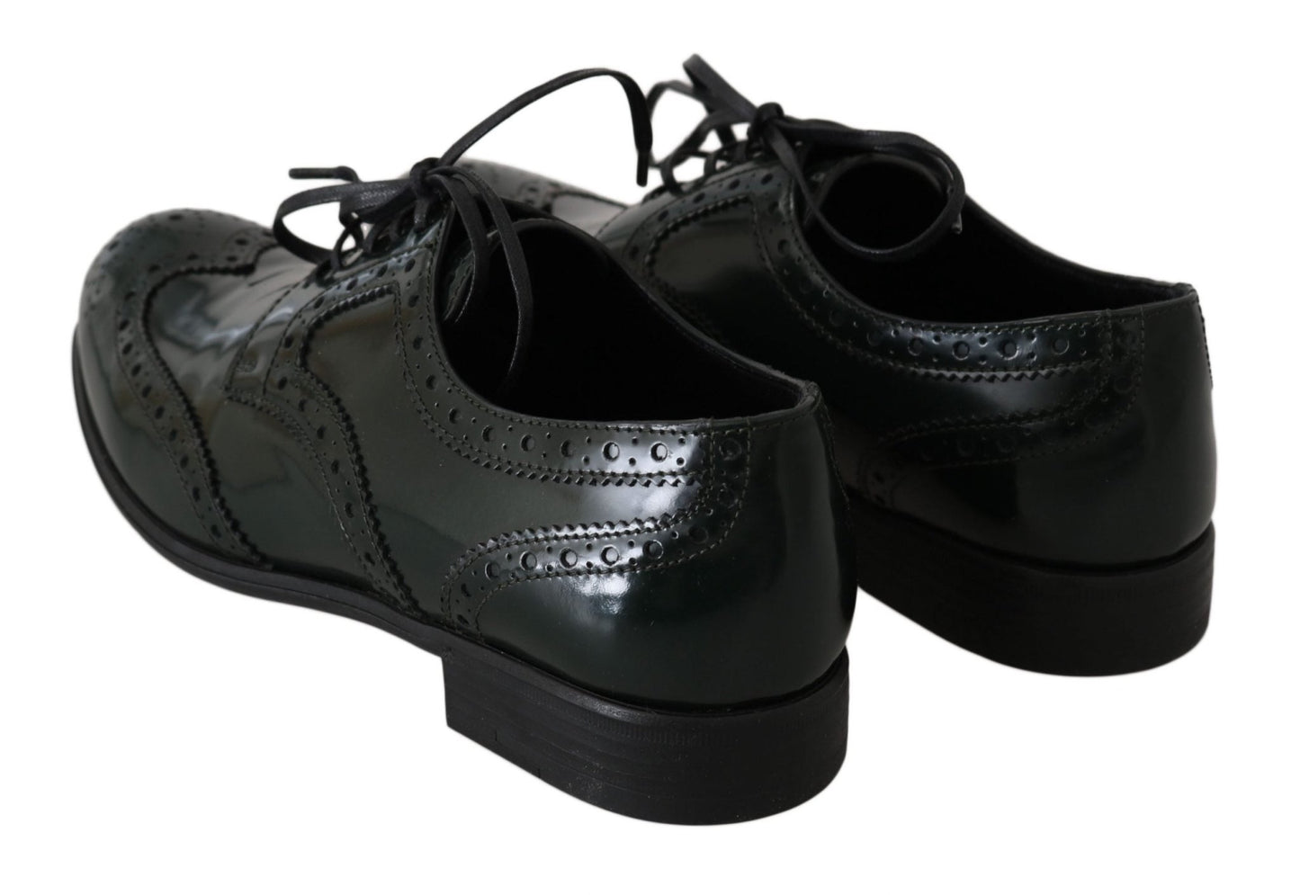 Dolce & Gabbana Elegant Green Brogues Oxford Wingtip Flats - Sandy Store ByNet
