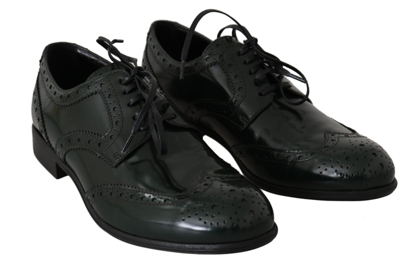 Dolce & Gabbana Elegant Green Brogues Oxford Wingtip Flats - Sandy Store ByNet