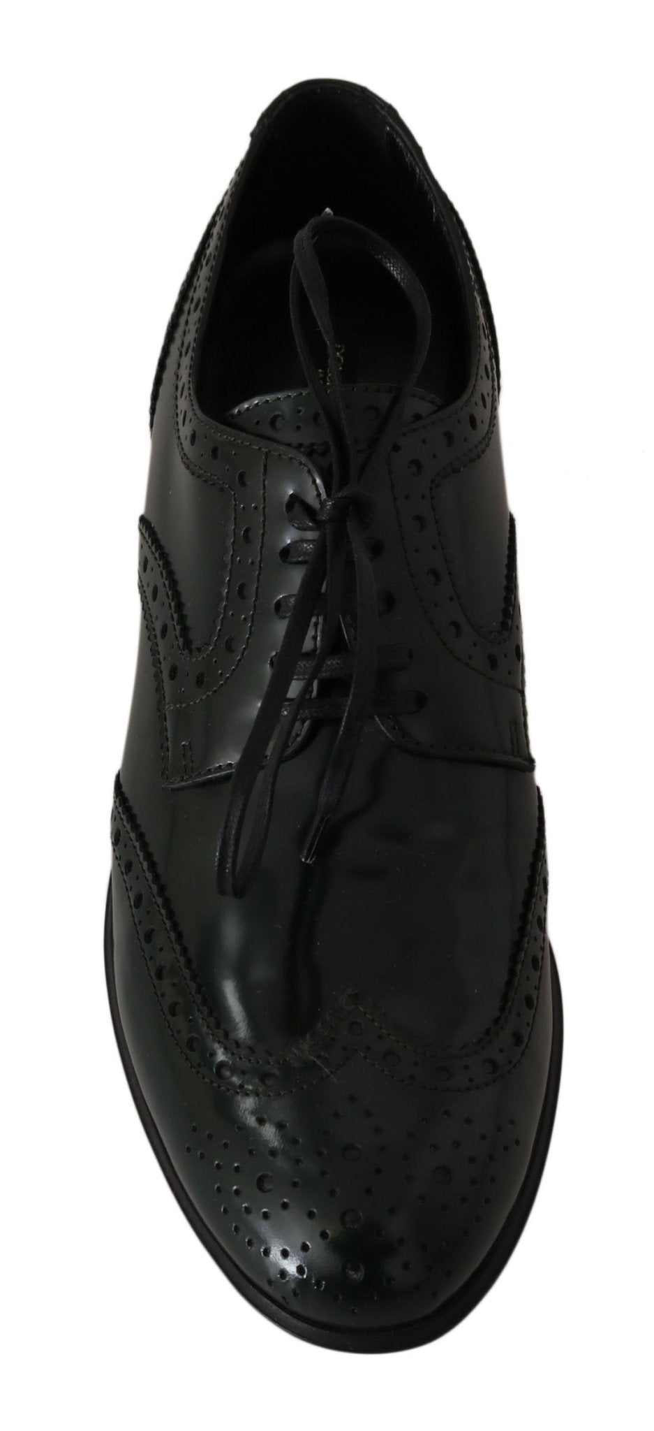 Dolce & Gabbana Elegant Green Brogues Oxford Wingtip Flats - Sandy Store ByNet