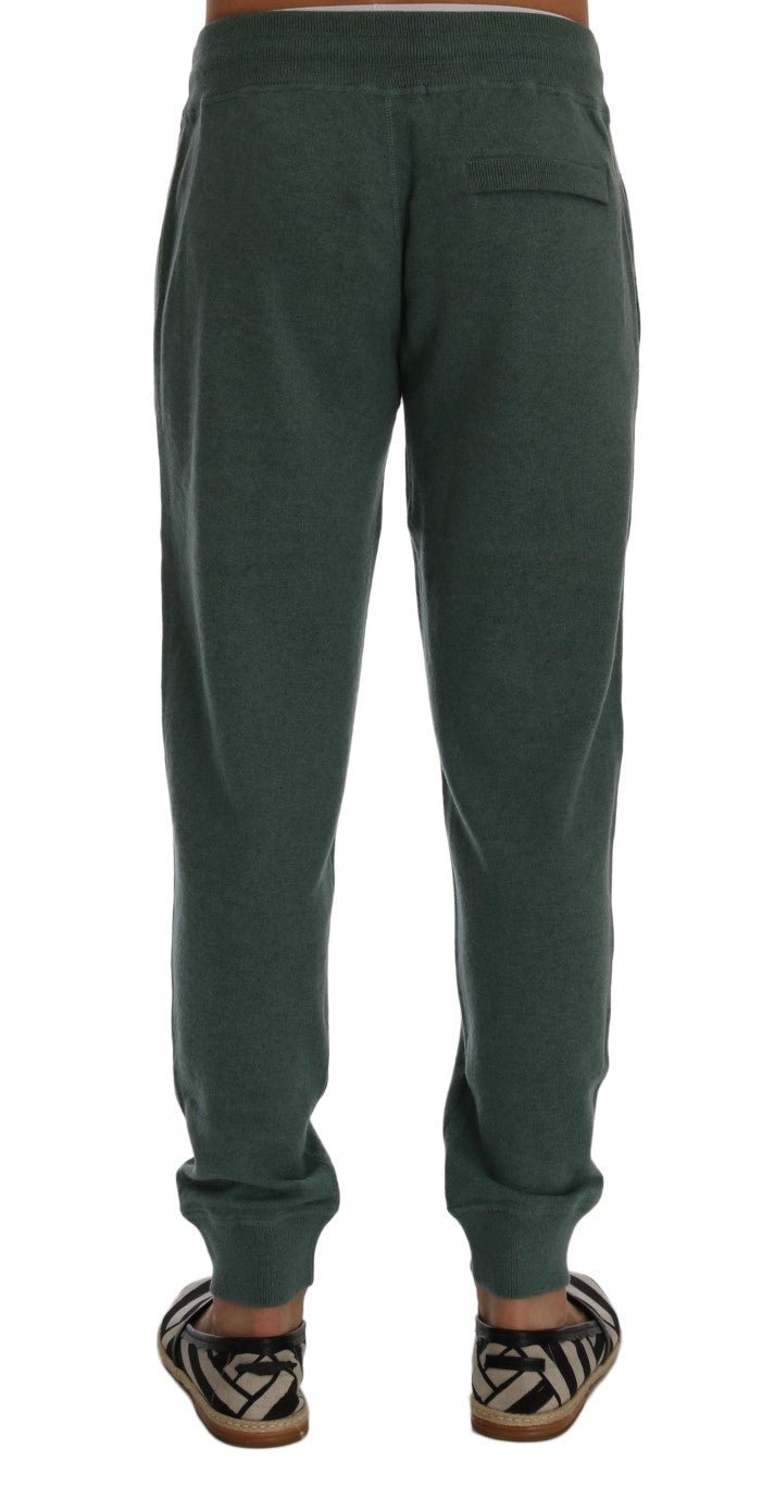 Dolce & Gabbana Elegant Green Cashmere Sport Pants - Sandy Store ByNet