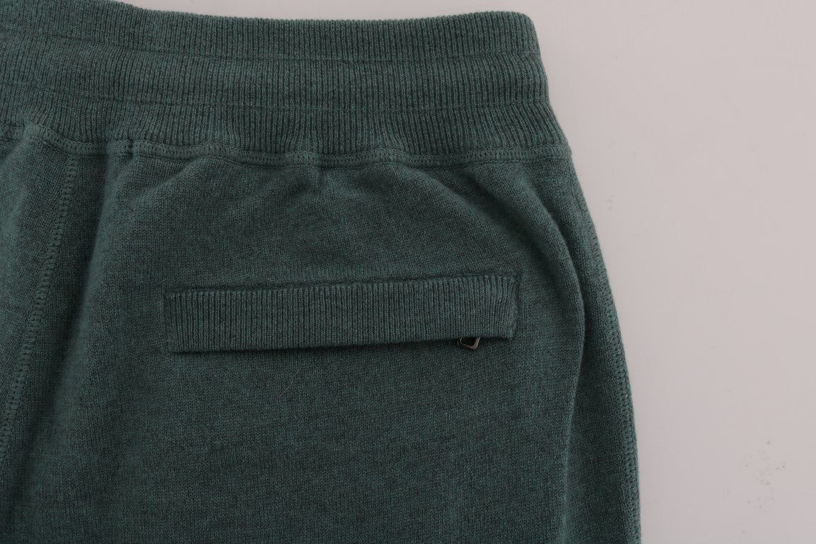 Dolce & Gabbana Elegant Green Cashmere Sport Pants - Sandy Store ByNet