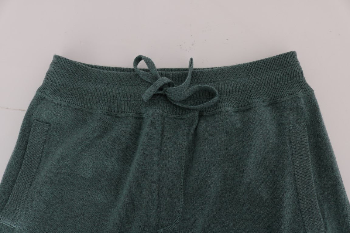 Dolce & Gabbana Elegant Green Cashmere Sport Pants - Sandy Store ByNet