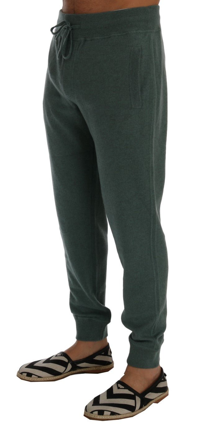 Dolce & Gabbana Elegant Green Cashmere Sport Pants - Sandy Store ByNet