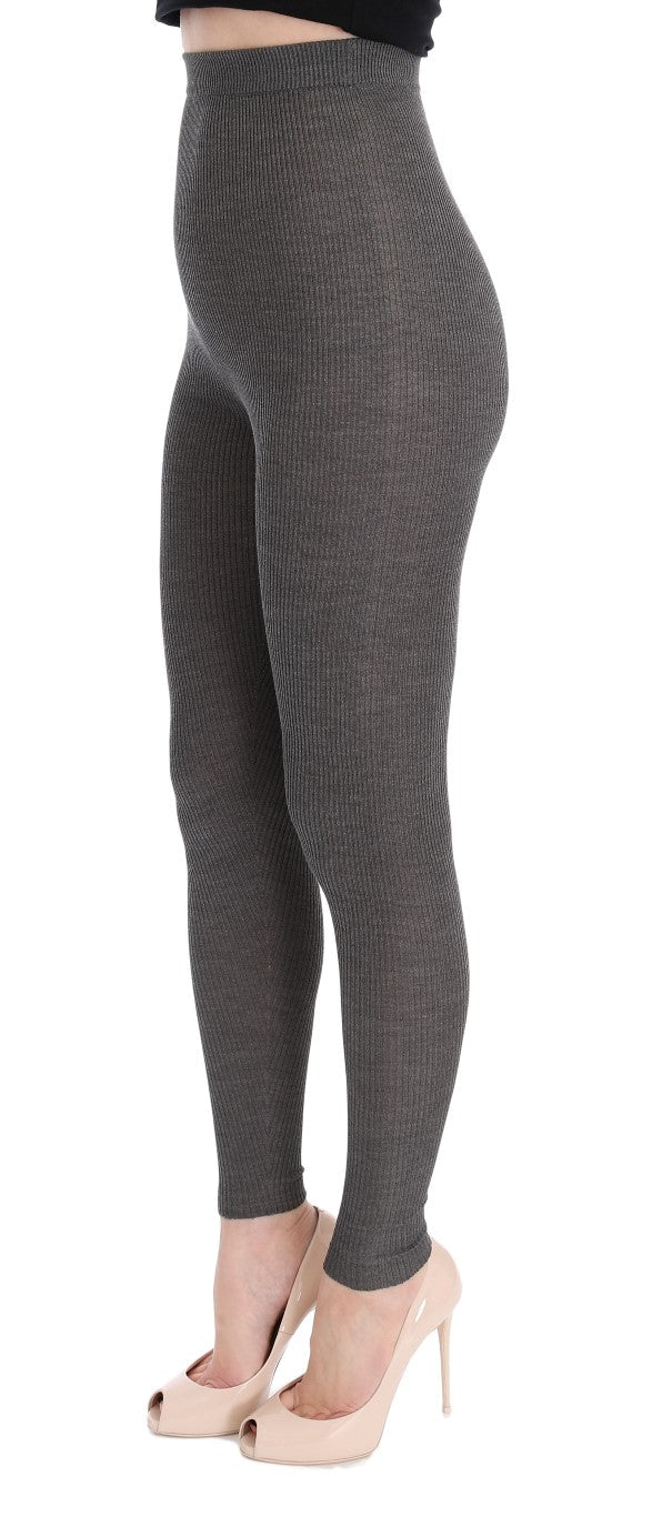 Dolce & Gabbana Elegant High Waist Cashmere Tights Pants - Sandy Store ByNet