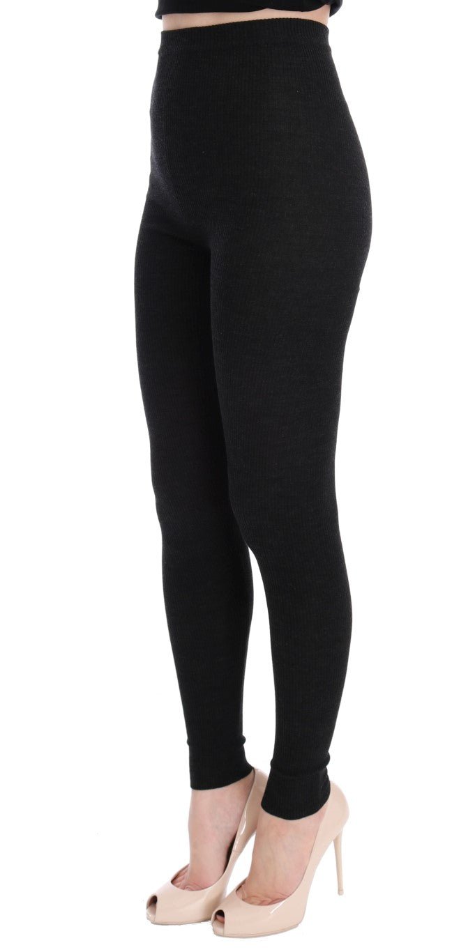 Dolce & Gabbana Elegant High - Waist Wool Tights Pants in Dark Gray - Sandy Store ByNet