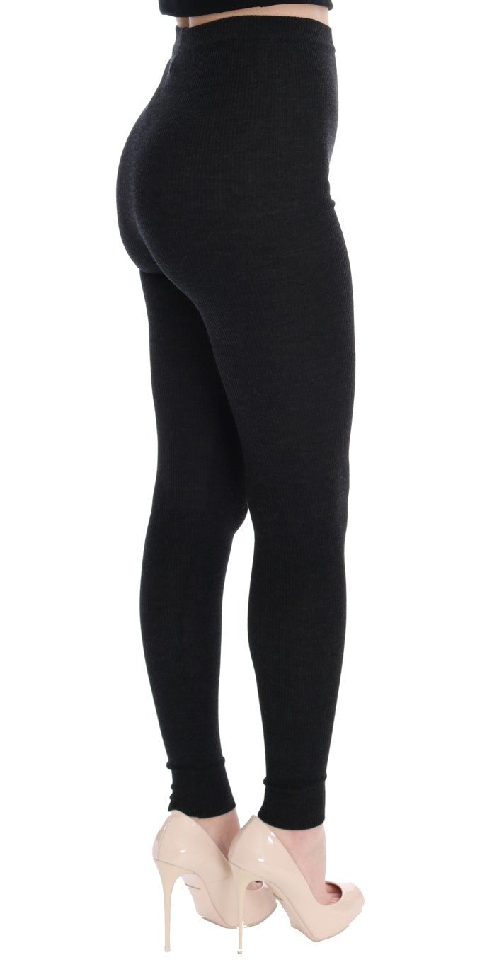 Dolce & Gabbana Elegant High - Waist Wool Tights Pants in Dark Gray - Sandy Store ByNet