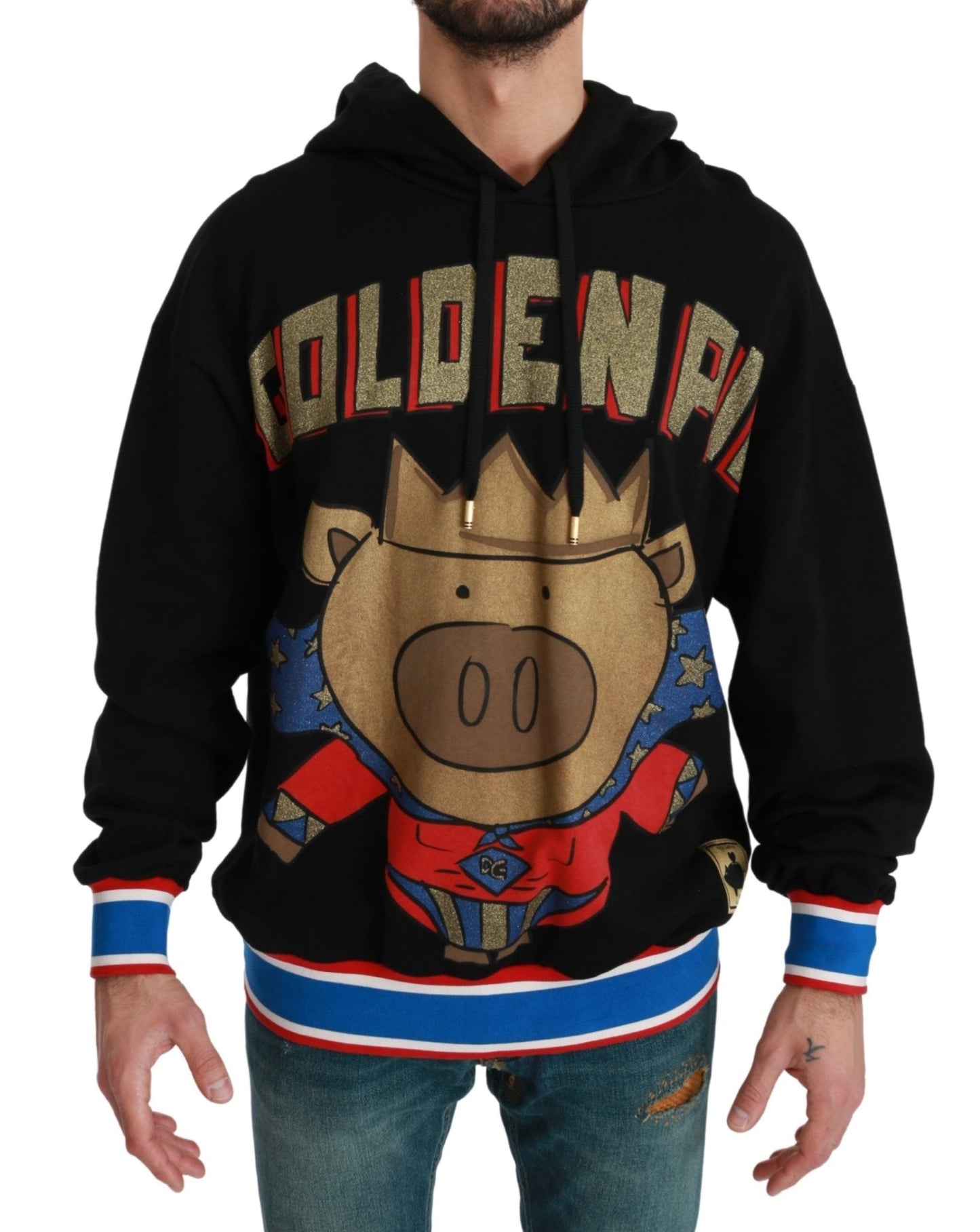Dolce & Gabbana Elegant Hooded Pullover With Regal Motif - Sandy Store ByNet