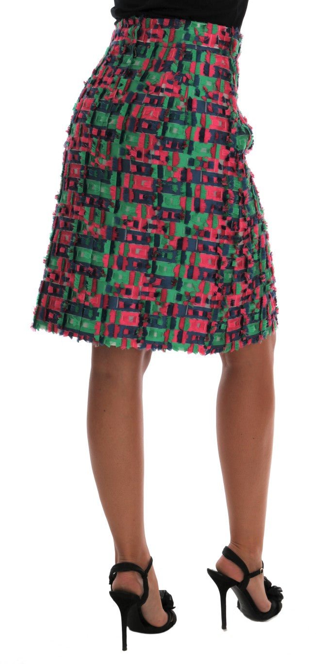 Dolce & Gabbana Elegant Jacquard High Waist Pencil Skirt - Sandy Store ByNet