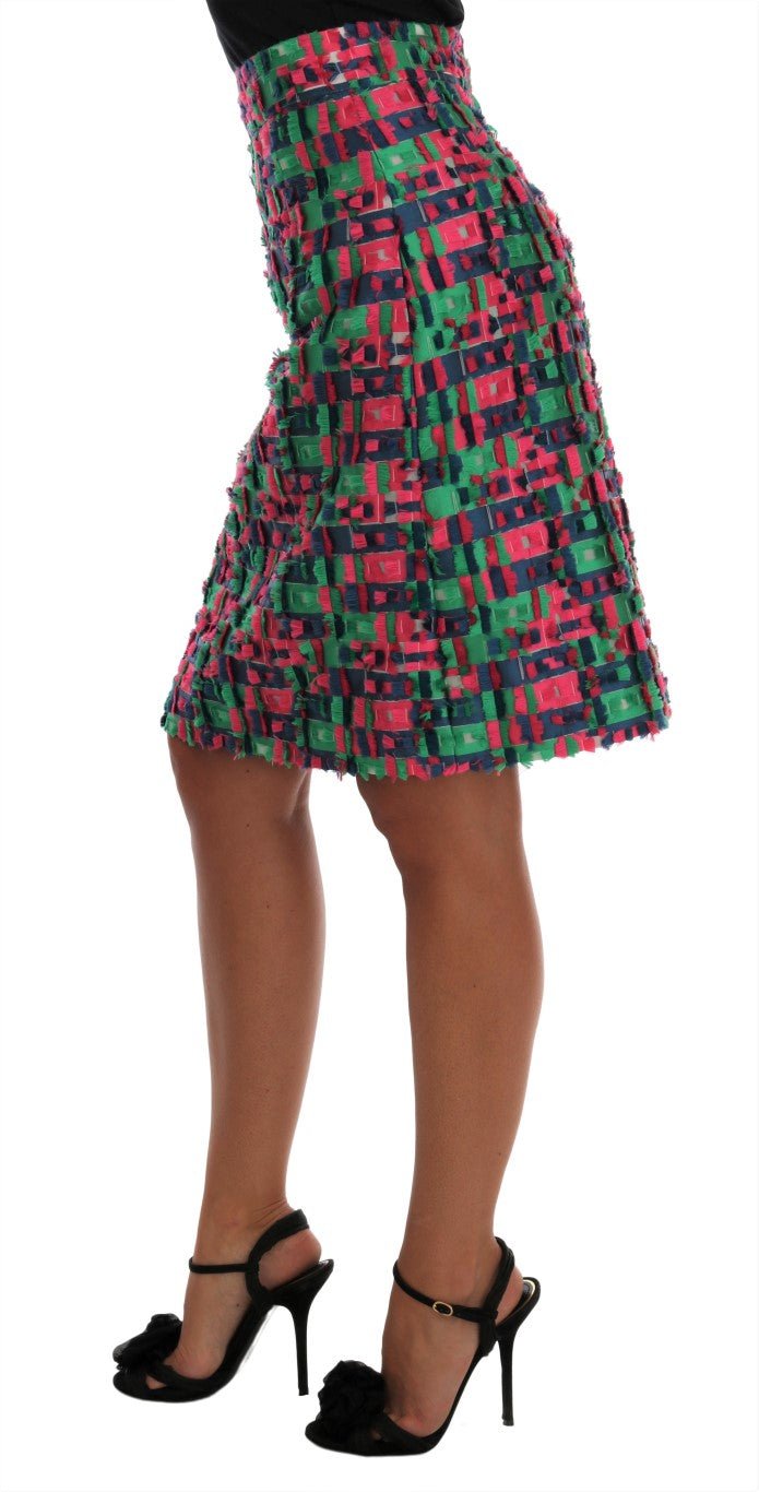 Dolce & Gabbana Elegant Jacquard High Waist Pencil Skirt - Sandy Store ByNet