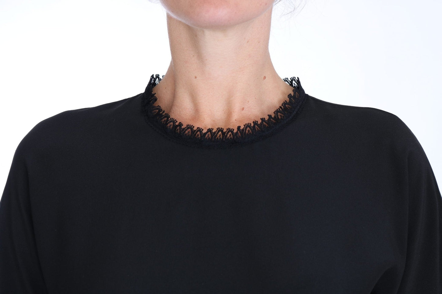 Dolce & Gabbana Elegant Lace Detailed Silk Blouse - Sandy Store ByNet