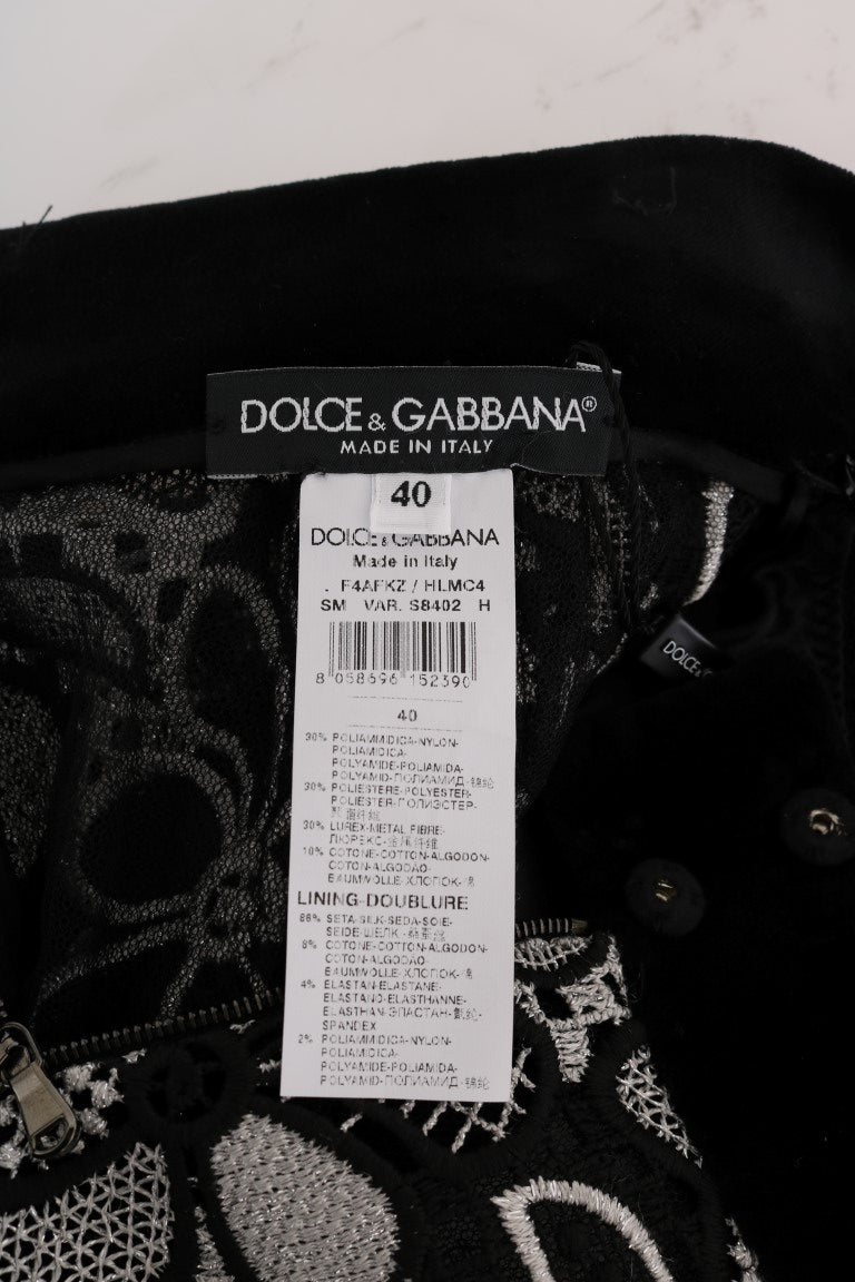 Dolce & Gabbana Elegant Lace Mini Skirt with Crystal Details - Sandy Store ByNet