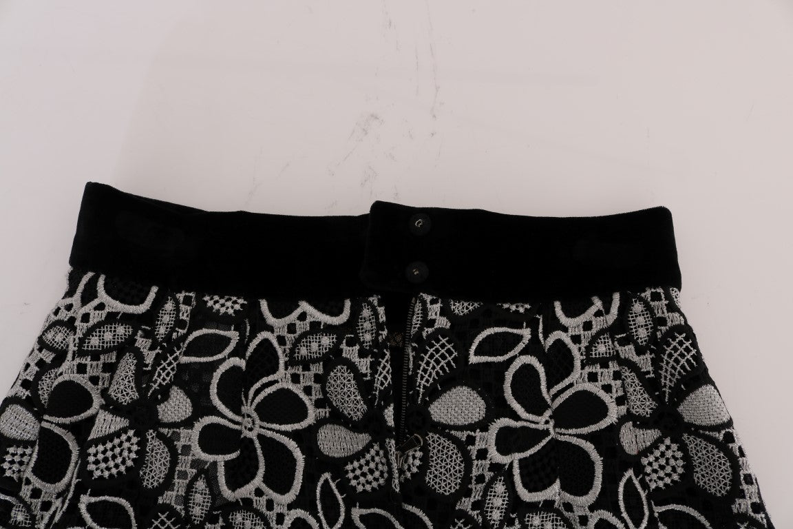 Dolce & Gabbana Elegant Lace Mini Skirt with Crystal Details - Sandy Store ByNet