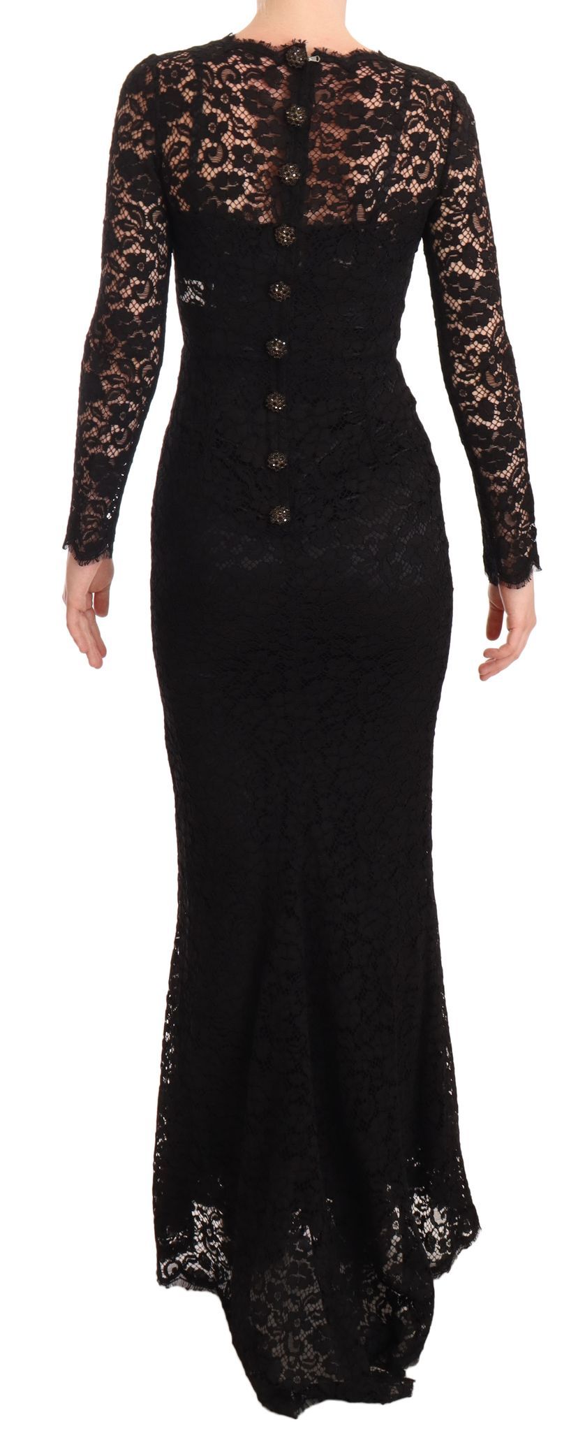 Dolce & Gabbana Elegant Laminated Lace Mermaid Dress - Sandy Store ByNet