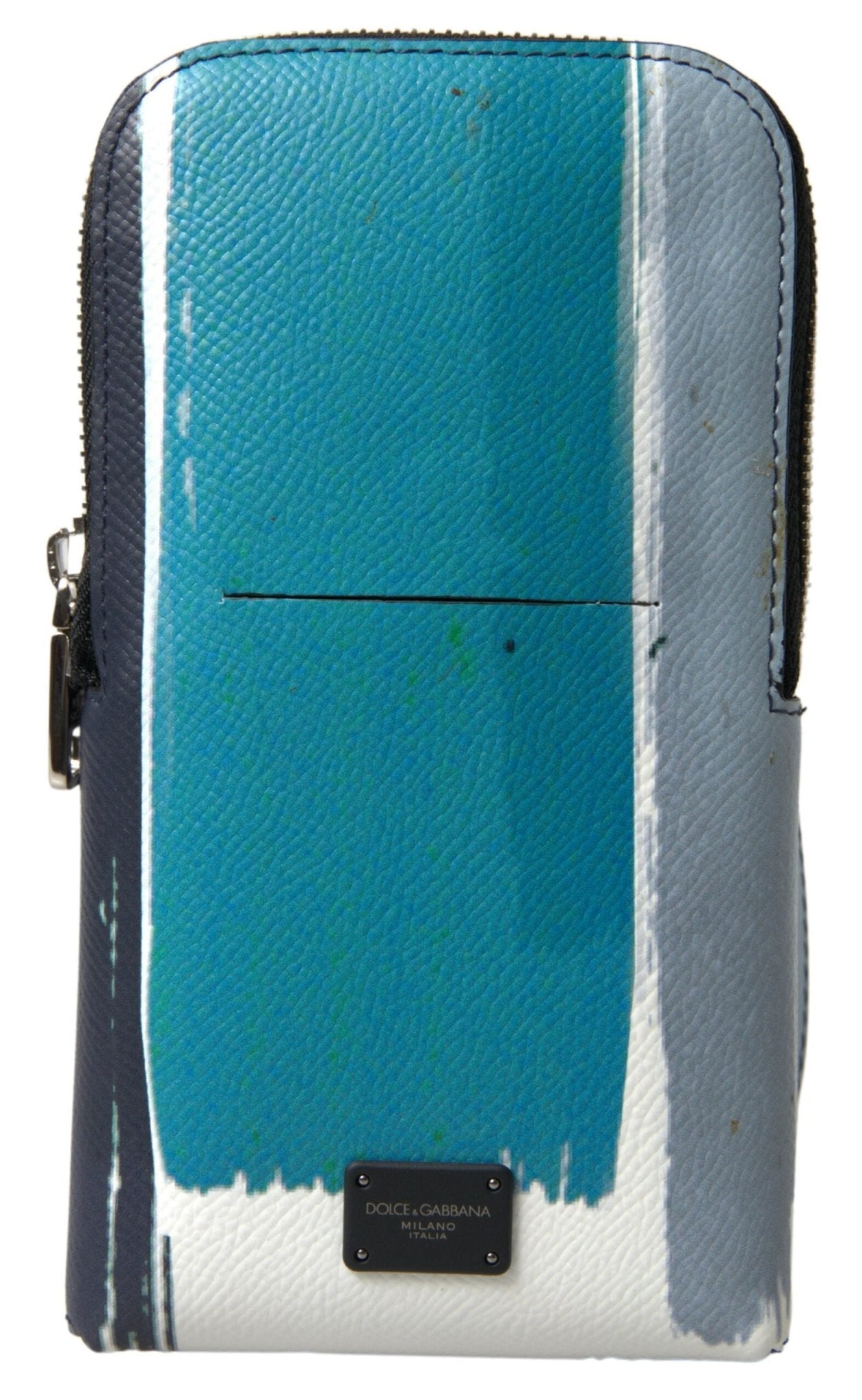 Dolce & Gabbana Elegant Leather Crossbody Phone Bag in Blue & White - Sandy Store ByNet