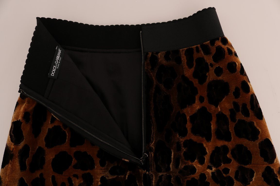 Dolce & Gabbana Elegant Leopard Print A - Line Skirt - Sandy Store ByNet