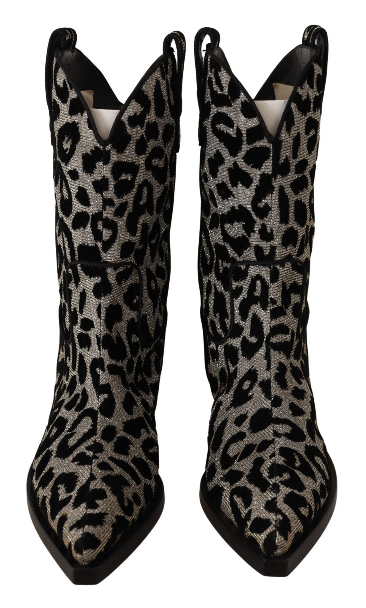 Dolce & Gabbana Elegant Leopard Print Mid Calf Boots - Sandy Store ByNet