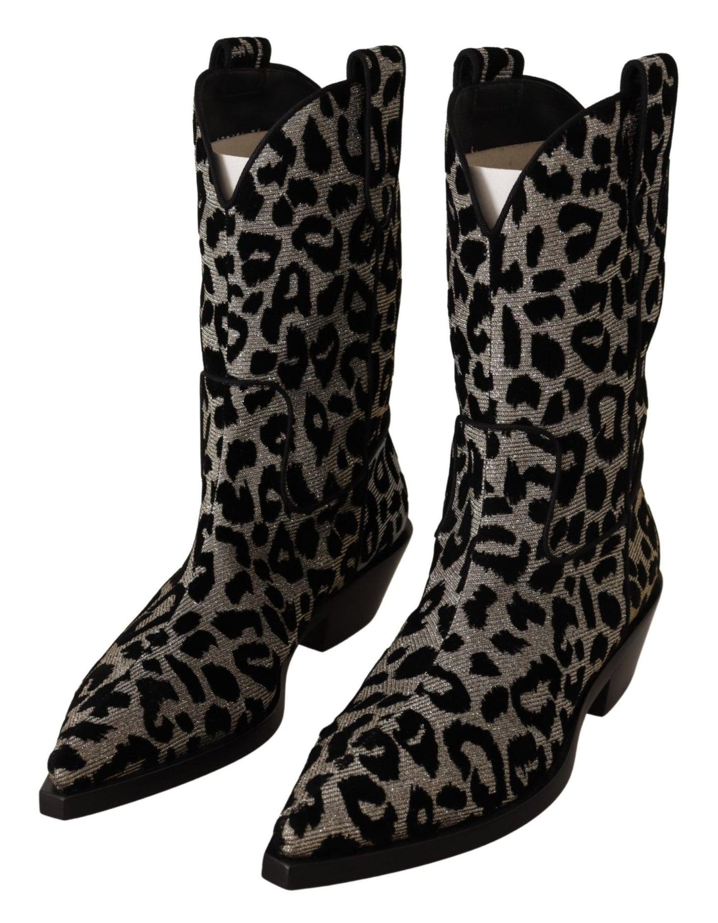Dolce & Gabbana Elegant Leopard Print Mid Calf Boots - Sandy Store ByNet