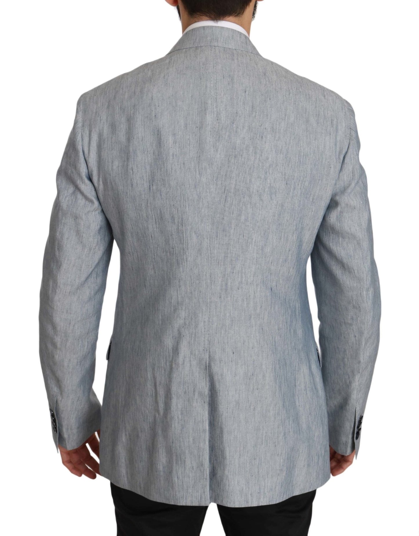 Dolce & Gabbana Elegant Light Blue Double Breasted Blazer - Sandy Store ByNet